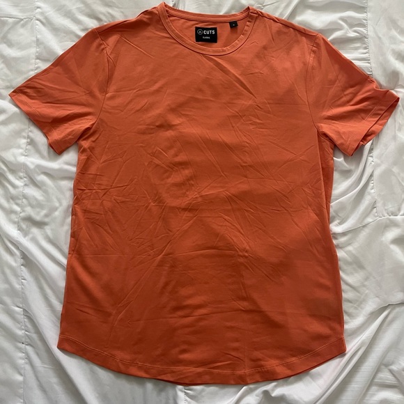 Cuts Clothing Curve Hem Tee in Orange 
Size M - Picture 6 of 12